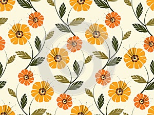 Seamless cute floral pattern