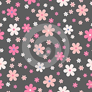 Seamless cute floral pattern. Vector background