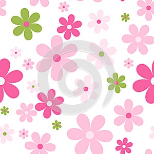 Seamless cute floral pattern. Vector background