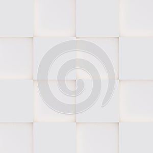 Seamless 3D pattern made of white and beige geometric shapes