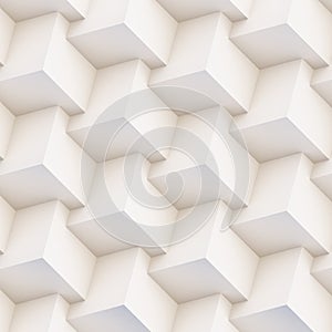3D pattern made of white and beige geometric shapes