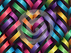 Seamless 3d realistic rainbow zigzag pattern design