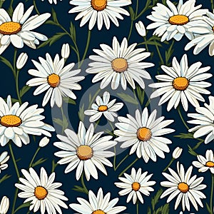 Seamless daisy banner for social media banner