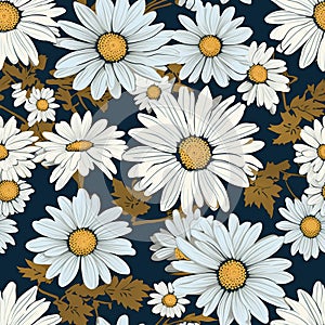 Seamless daisy pattern for packaging mockup