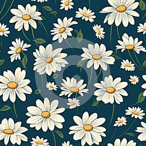 Seamless daisy pattern for packaging mockup