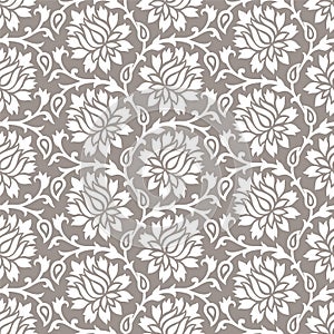 Seamless damask floral pattern design