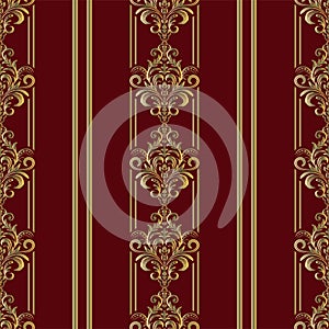 Seamless damask pattern for background or wallpaper design. Damask wallpaper. red color