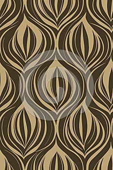 Seamless damask pattern with variating organic shapes