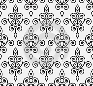 Seamless damask pattern vector