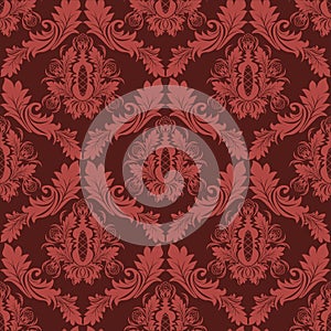 Seamless damask retro Wallpaper in red Colors
