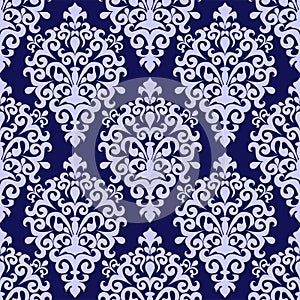 Seamless damask Wallpaper in blue Colors