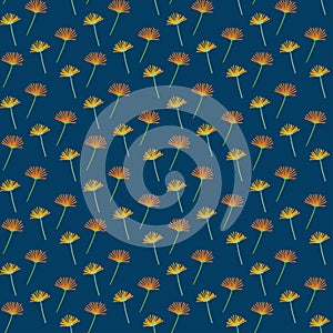 Seamless dandelion dark flower background pattern