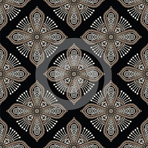Seamless dark damask wallpaper pattern