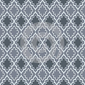 Seamless dark grey oriental vector pattern.