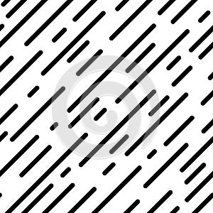 Seamless dashed diagonal background. Repeating vector pattern. Oblique lines of different lengths. Abstract geometric lines. photo