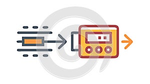 Seamless Data Transfer, Device Connectivity and Information Flow Vector, vector design Generative AI