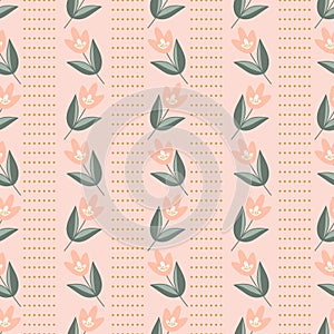 Seamless decorative elegant pattern with cute flowers. Print for textile, wallpaper, covers, surface. For fashion fabric. Retro