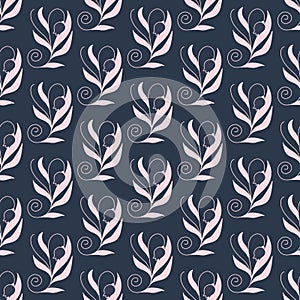 Seamless decorative elegant pattern with cute tulips. Print for textile, wallpaper, covers, surface. For fashion fabric. Retro