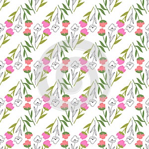 Seamless decorative pattern. Repeated modern background for wallpaper, web, scrapbook, wrapping paper, digital design. Vector