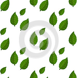 Seamless decorative template texture with green and beige leaves. Seamless stylized leaf pattern