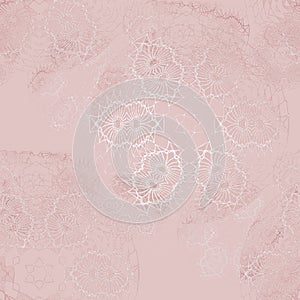 Seamless delicate floral pattern pink white