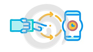 Seamless Device Sync for Smartwatch and Smartphone, vector design Generative AI