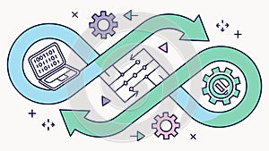 Seamless DevOps Workflow Automation Loop, vector design Generative AI