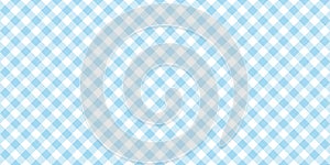 Seamless diagonal gingham checker pattern in pastel cobalt blue and white