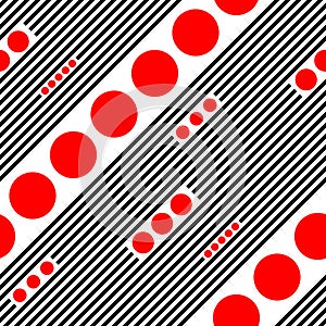 Seamless Diagonal Stripe and Circle Pattern