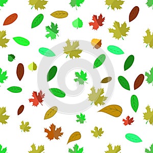 Seamless Different Leaves Pattern