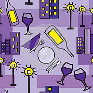 Seamless Dining Out Pattern