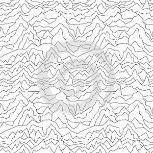 Seamless distorted pattern. Abstract curve background. White texture.