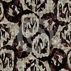 Seamless distressed circle brown painted texture background. Natural dotty mottled sepia pattern. Organic spotted all