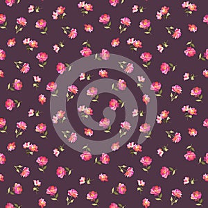 Seamless ditsy floral pattern in country style in vector. Print for fabric. Folclore motives photo