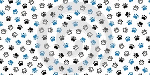 Seamless dog pattern with paw prints. Cat foots texture. Pattern with doggy pawprints. Dog texture. Hand drawn vector