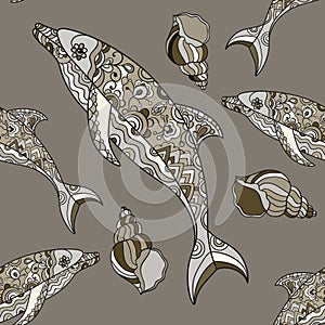 Seamless dolphin pattern