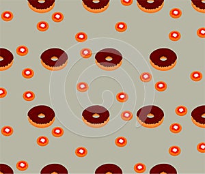 Seamless donuts and cookie pattern background