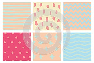 Seamless doodle background set