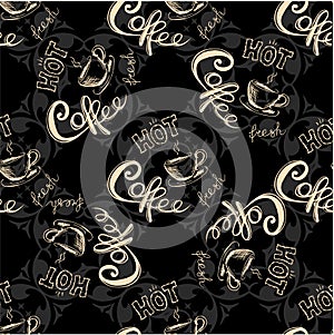 Seamless doodle coffee pattern