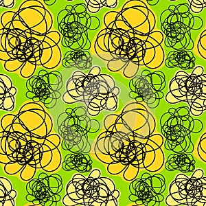 Seamless doodle smoke pattern