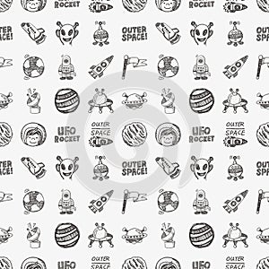 Seamless doodle space pattern
