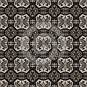 Seamless doodle vector pattern ethnic tribal style background.