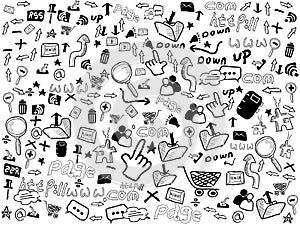 Seamless doodle web pattern