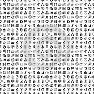 Seamless doodle web pattern