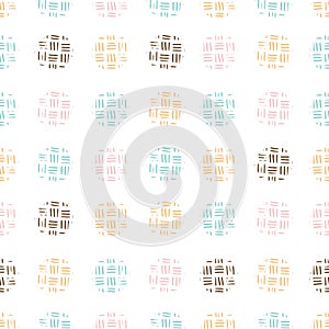 Seamless dot pattern with a line handrawn structure on a light background. Vector repeating illustration