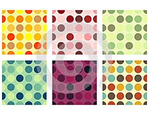 Seamless Dots Background Set