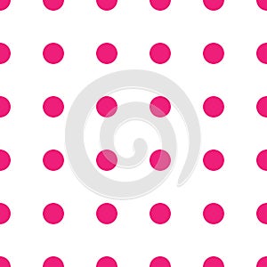 Seamless dots circle pink wallpaper pattern, vector illustration