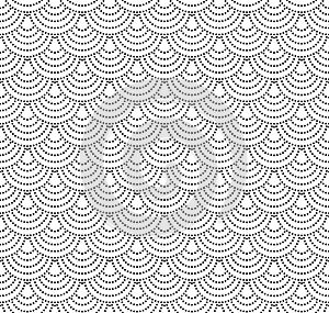 Seamless dotted pattern with semicircular scales