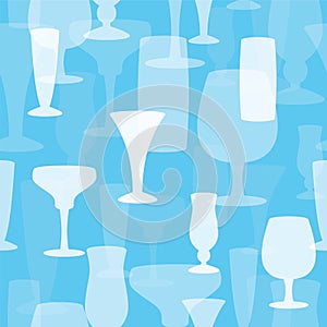 Seamless Drinking Glasses Background