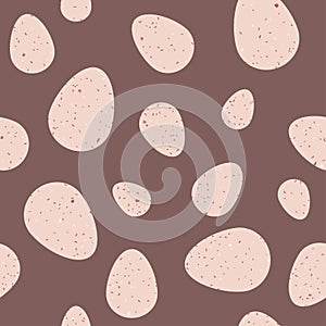 Seamless Easter Background with Natural Eggs and `Easter`